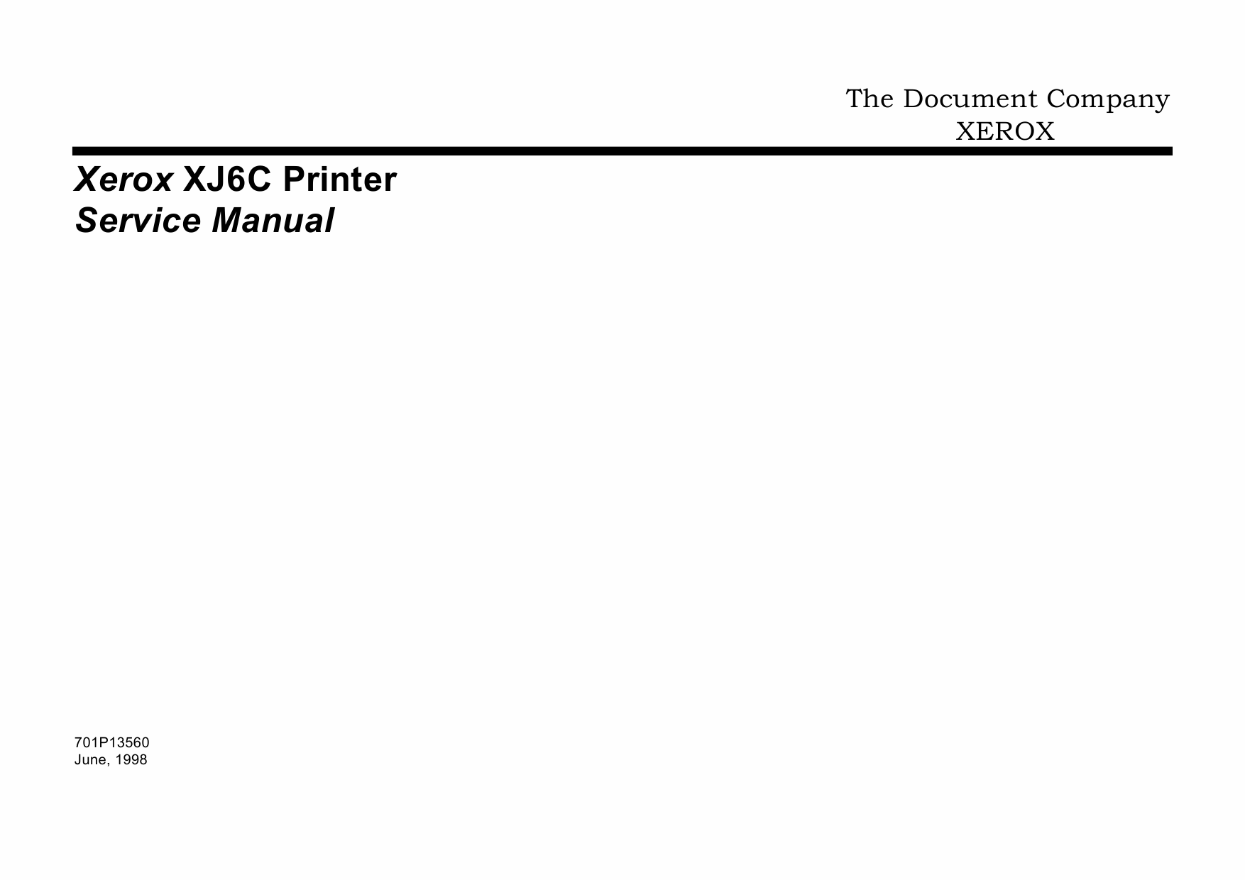 Xerox Printer XJ6C Inkjet Parts List and Service Manual-1